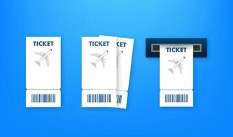Airline tickets or boarding pass inside of special service envelope. Vector stock illustration.