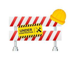 Under construction website page. Border stripe web. Vector stock illustration