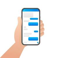 Chat Interface Application with Dialogue window. Clean Mobile UI Design Concept. Sms Messenger. vector