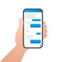 charla interfaz solicitud con diálogo ventana. limpiar móvil ui diseño concepto. SMS Mensajero. vector
