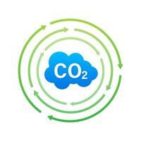 CO2 logo in flat style isolated on empty background. Flat icon on white backdrop. Vector logo illustration