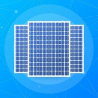 Highly Detailed Solar Panel. Modern Alternative Eco Green Energy. Vector illustration.