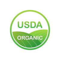 USDA organic emblems, badge, Sticker, logo icon Vector stock illustration