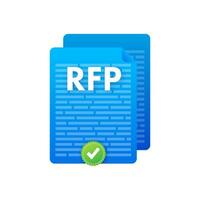 RFP request for proposal document. Vector stock illustration