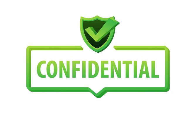 Confidential grunge vector icon. Badge or button for commerce website. Vector stock illustration