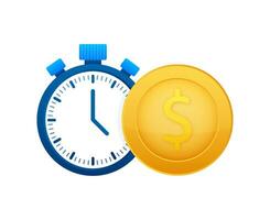 Time is money icon. Money saving. Business and management. Vector stock illustration