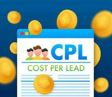 Cost lead per website. Online marketing concept. Digital marketing concept. vector