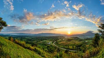 Panorama sunrise at Khao Takhian Ngo View Point photo