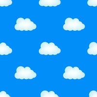 Blue sky, clouds. Cloud pattern, cloud shape. Vector illustration