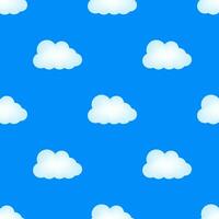 Blue sky, clouds. Cloud pattern, cloud shape. Vector illustration