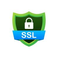 seguro conexión icono vector ilustración aislado en blanco fondo, plano estilo asegurado ssl proteger símbolos