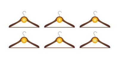Icon with size clothes and hangers for cloth design. Vector illustration