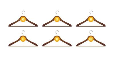 Icon with size clothes and hangers for cloth design. Vector illustration