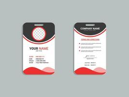 Employee ID card template font and back vector