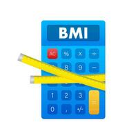 Indikator bmi on scale. Chart concept. Vector icon