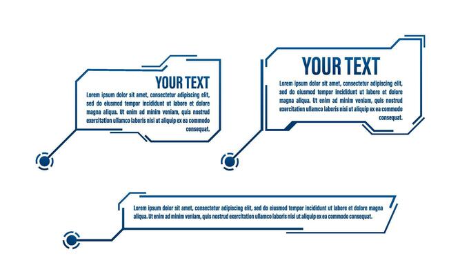 HUD futuristic style callout titles. Futuristic callout bar labels. Vector stock illustration.