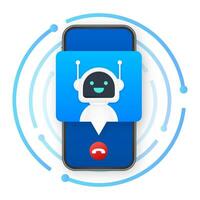 Business card with robo call. Mobile phone. Robo call. Cpam. Vector stock illustration