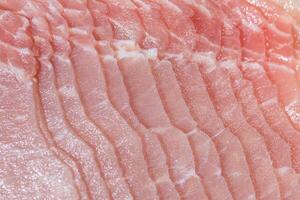 Closeup fresh pork slices photo