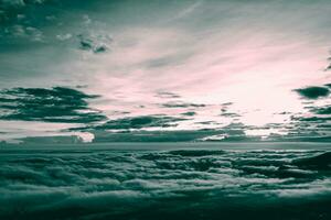 Vintage style two tone color of cloud and fog photo
