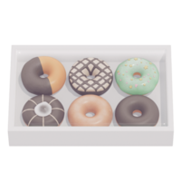 Donut isolated on transparent background . 3D rendering png