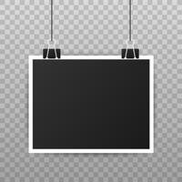 Photo frame mockup design. Realistic photograph with blank space for your image. Vector illustration.