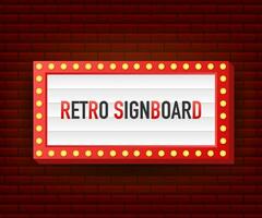 Retro lightbox billboard vintage frame. Lightbox with customizable design. Classic banner for your projects or advertising. Vector stock illustration.