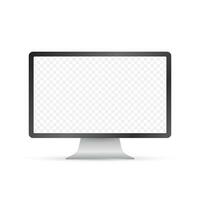 Computer display isolated in realistic design on white background. Vector stock illustration