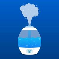 Modern home humidifier. Humidifier air diffuser. Purifier microclimate. Vector stock illustration