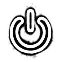 Spray Painted Graffiti shut down icon Sprayed isolated with a white background. graffiti Icon button on-off with over spray in black over white. vector