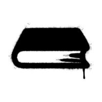 Spray Painted Graffiti book icon Word Sprayed isolated with a white background. graffiti book with over spray in black over white. vector