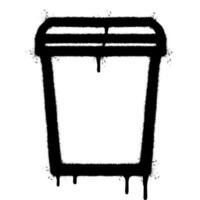 Spray Painted Graffiti trash can icon Sprayed isolated with a white background. graffiti trash can symbol with over spray in black over white. vector