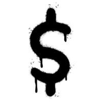 Spray Painted Graffiti dollar icon Sprayed isolated with a white background. graffiti bell icon with over spray in black over white. vector