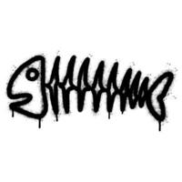 Spray Painted Graffiti Fish bone icon Sprayed isolated with a white background. vector