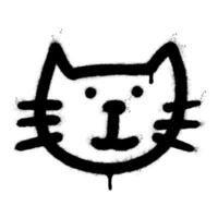 rociar pintado pintada gato icono palabra rociado aislado con un blanco antecedentes. pintada gatito firmar con terminado rociar en negro terminado blanco. vector