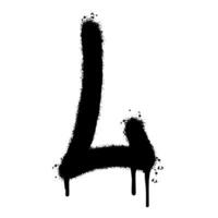 Spray Painted Graffiti font L Sprayed isolated with a white background. graffiti font L with over spray in black over white. Vector illustration.