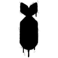 Spray Painted Graffiti Bomb icon Sprayed isolated with a white background. graffiti Bomb icon with over spray in black over white. vector