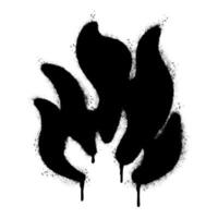 Spray Painted Graffiti Fire flame icon Sprayed isolated with a white background. graffiti Fire flame icon with over spray in black over vector