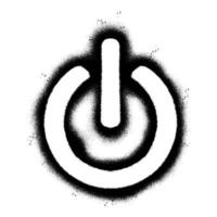 Spray Painted Graffiti shut down icon Sprayed isolated with a white background. graffiti Icon button on-off with over spray in black over white. vector