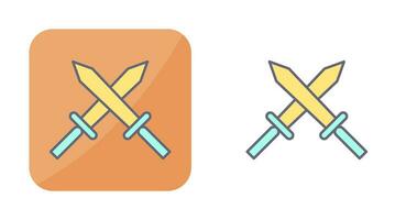 único icono de vector de dos espadas