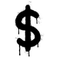 Spray Painted Graffiti dollar icon Sprayed isolated with a white background. graffiti bell icon with over spray in black over white. vector