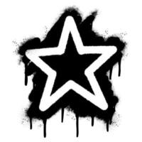 icono de estrella de graffiti pintado con spray aislado sobre fondo blanco. ilustración vectorial vector