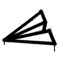 Spray Painted Graffiti paper airplane Sprayed isolated with a white background. graffiti paper airplane icon with over spray in black over white. vector