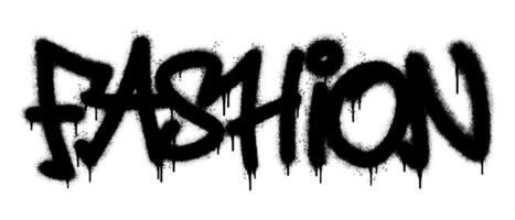 Spray Painted Graffiti Fashion Word Sprayed isolated with a white background. graffiti font Fashion with over spray in black over white. vector