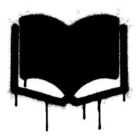 Spray Painted Graffiti book icon Word Sprayed isolated with a white background. graffiti book with over spray in black over white. vector