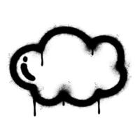 rociar pintado pintada nube icono rociado aislado con un blanco antecedentes. pintada nube icono con terminado rociar en negro terminado blanco. vector