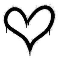 Spray Painted Graffiti heart icon Sprayed isolated with a white background. graffiti love icon with over spray in black over white. vector