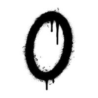 Spray Painted Graffiti font O Sprayed isolated with a white background. graffiti font O with over spray in black over white. Vector illustration.