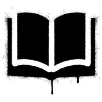 Spray Painted Graffiti book icon Word Sprayed isolated with a white background. graffiti book with over spray in black over white. vector