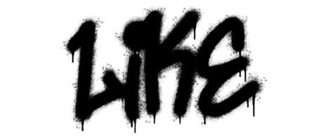 Spray Painted Graffiti like Word Sprayed isolated with a white background. graffiti font like with over spray in black over white. vector