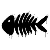 Spray Painted Graffiti Fish bone icon Sprayed isolated with a white background. vector